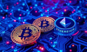 Des jetons de bitcoin et d'ethereum illustrant un article plus général sur la blockchain.